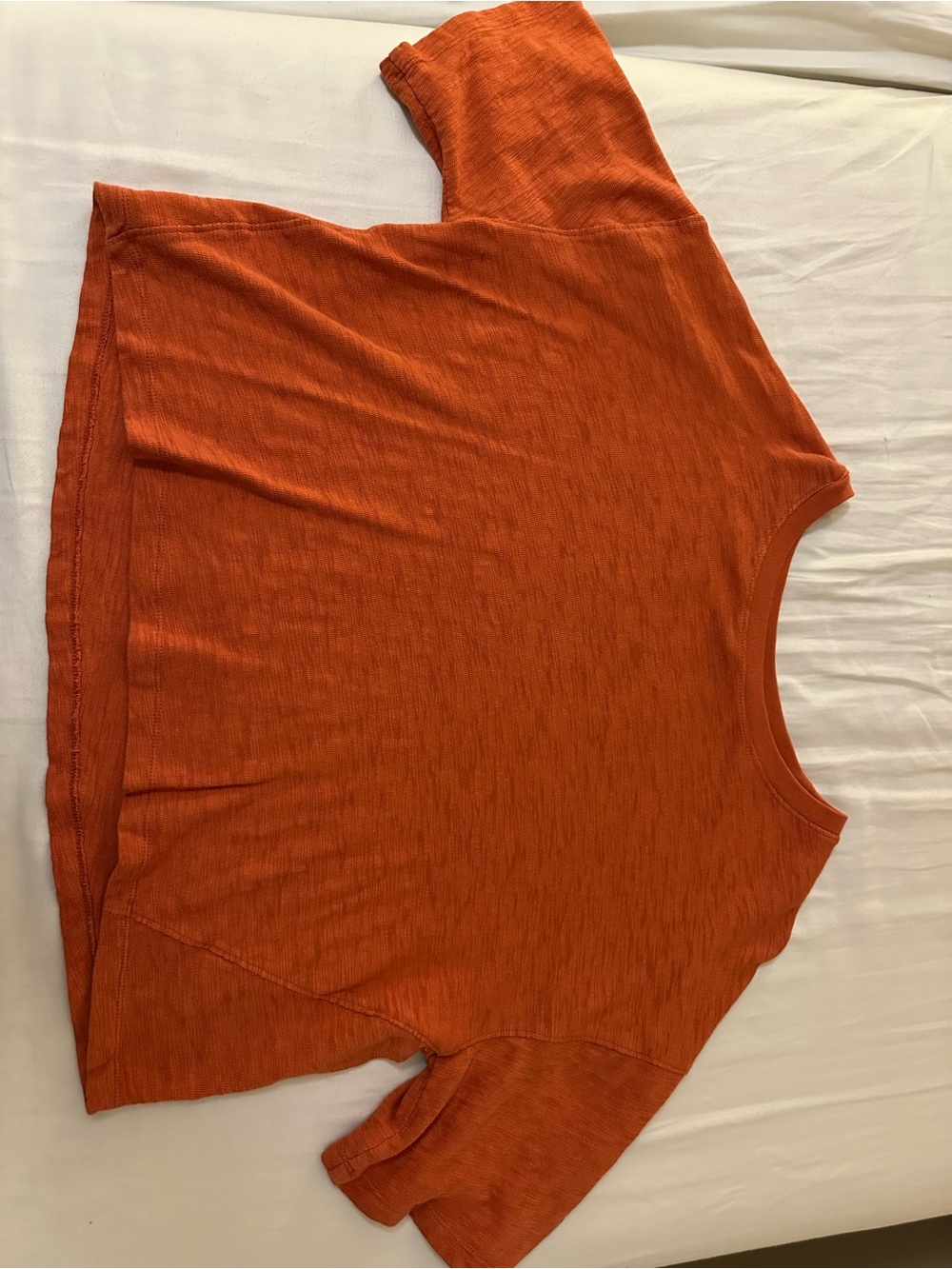 Women's Orange Knit Semi- Crop Top